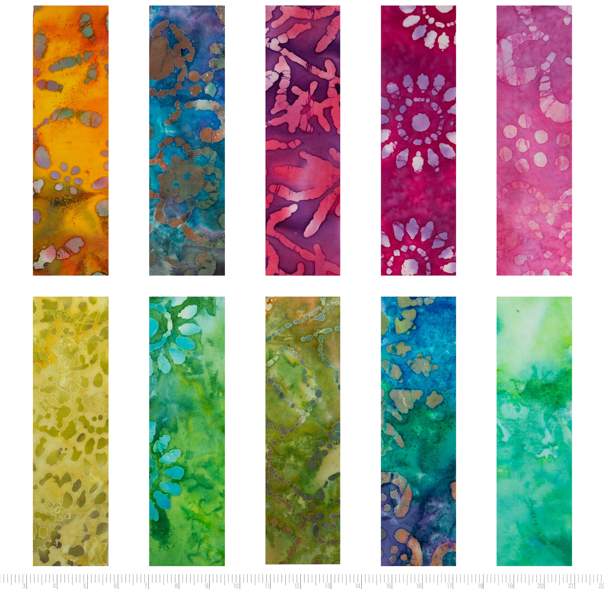 SINGER Handmade Rainbow Batik Cotton Print Jelly Roll